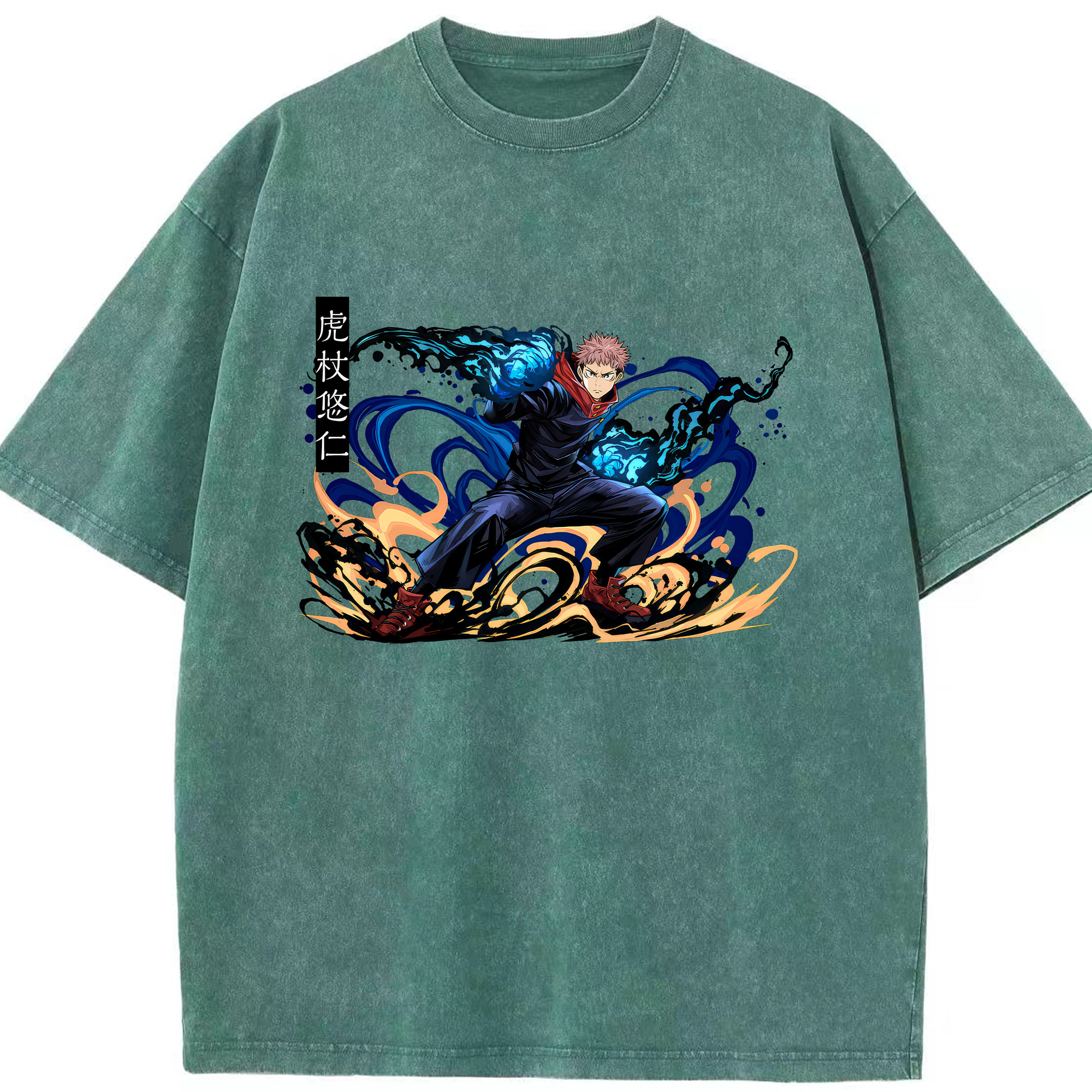 （画像用） 呪術廻戦 Jujutsu Kaisen 綿100% ヴィンテージ風 半袖Tシャツ（フロントプリント）